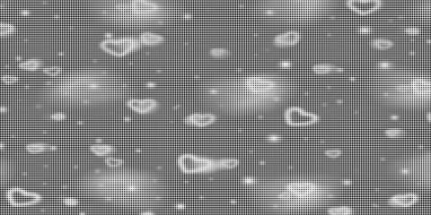 Halftone heart shapes design elements set (monochrome)