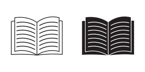 Book icon vector. open book sign and symbol. Simple book symbol. e-book icon. Book - education icon vector design template.