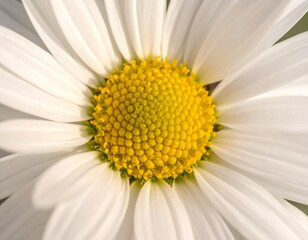 Naklejka premium Close-up view of a vibrant daisy, showcasing its petals and center