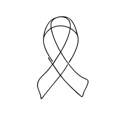 World Cancer Day logo with multicolored ribbon symbol of unity and hope on white background  