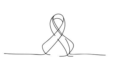 World Cancer Day logo with multicolored ribbon symbol of unity and hope on white background with copy space