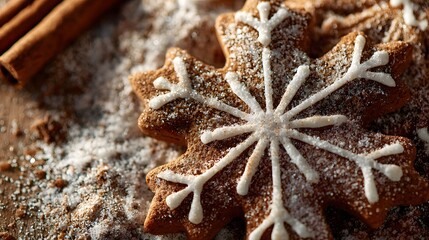 Festive gingerbread cookies in a cozy home kitchen holiday spirit captured in food photography