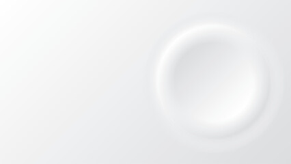 3D soft circle frame on white rectangle background