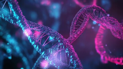 Glowing dna helix structure representing genetic science and biotechnology - Powered by Adobe