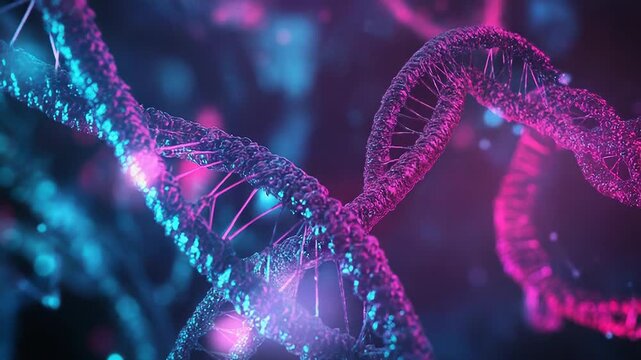 Glowing dna helix structure representing genetic science and biotechnology - Powered by Adobe