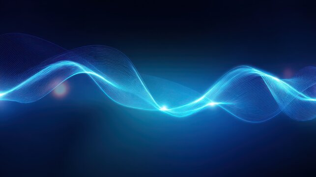 Light-infused blue sound wave artwork with glow for modern digital interfaces