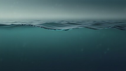 Underwater Ocean Horizon with Waves
