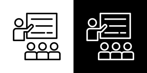 Training Icon Set. Clean Line Design With Light And Dark Versions For Versatile Use.