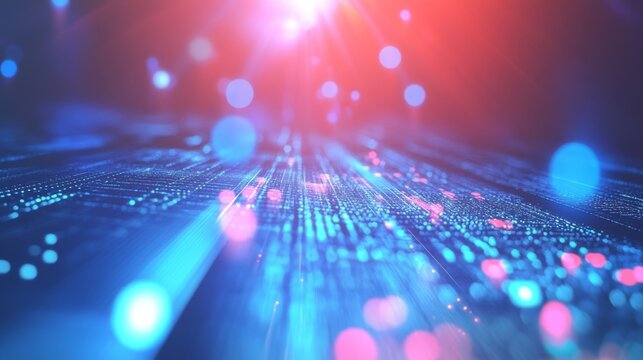 Captivating abstract technology background with dynamic blue and red light streams digital art concept for modern design themes.