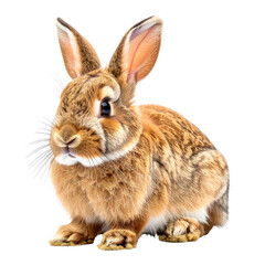 Obraz premium Adorable brown rabbit with long ears, fluffy fur, and alert gaze