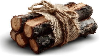 firewood isolated on white