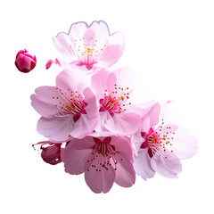 Pink blossoms arrangement with yellow centers on a dark background