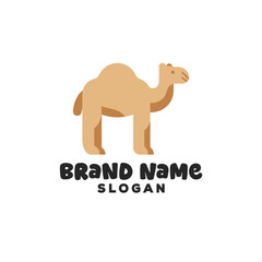 Cartoon camel mascot with stylized branding