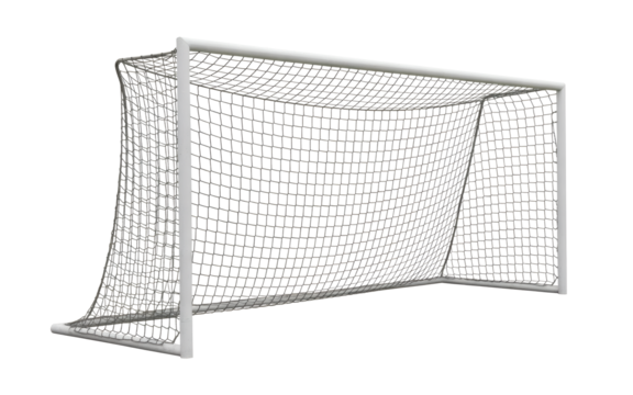 Modern soccer goal with net, ready for the big game, a symbol of sportsmanship, competition, and athletic achievement