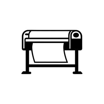 Illustration of a plotter machine art on transparent background silhouette