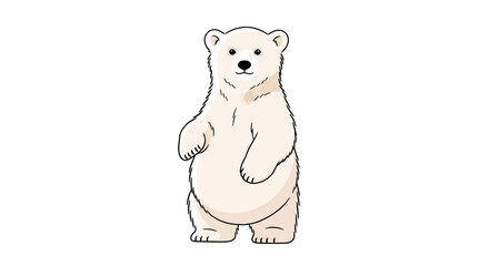 Illustration of a polar bear standing on its hind legs.