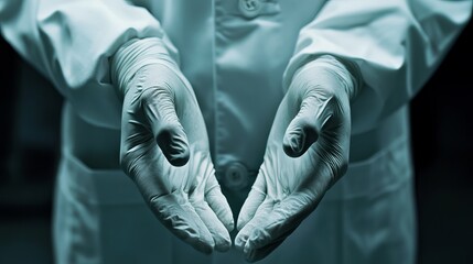 Close-up of medical doctor’s hands holding a stethoscope and writing on patient chart in clinic