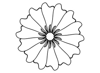 Coloring page mandala outline drawing for art therapy and meditation. Circular ornament