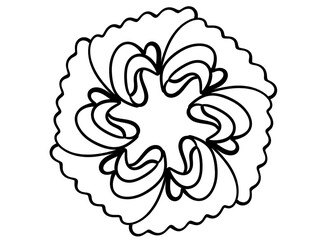 Coloring page mandala outline drawing for art therapy and meditation. Circular ornament