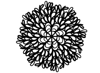 Coloring page mandala outline drawing for art therapy and meditation. Circular ornament