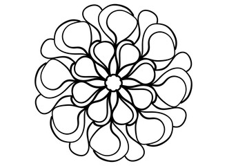 Coloring page mandala outline drawing for art therapy and meditation. Circular ornament