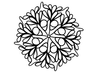 Coloring page mandala outline drawing for art therapy and meditation. Circular ornament