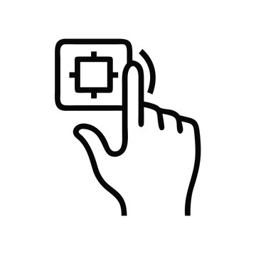 Hand touching icon vector illustration finger press button click select interface gesture control tap ui  px