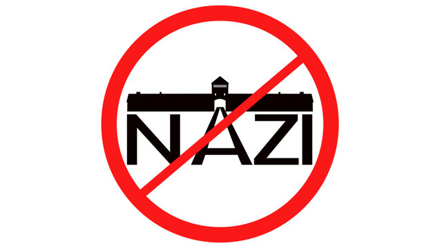 anti fascism sign, black and red isolated silhouette