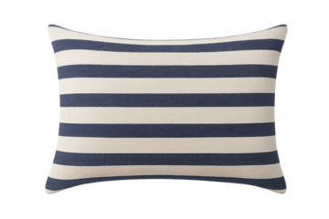 Blue and white striped decorative pillow for home decor