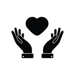 Love in hand vector icon illustration sign