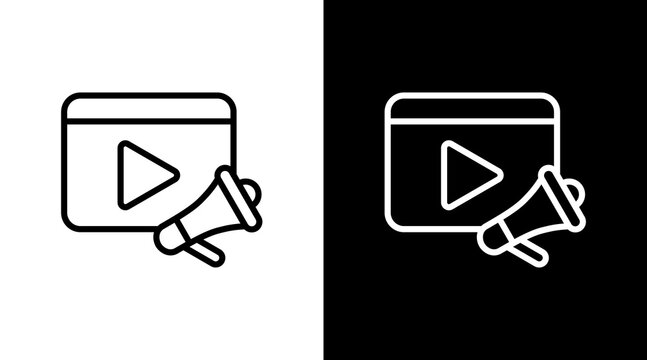 Video Marketing  White Icon Set Design