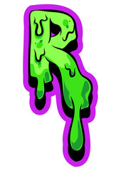 “Zombie Dripping Alphabet PNG Set, Green Slime Horror Letters A-Z, Halloween Creepy Font, Dripping Zombie Number Set 0-9, Spooky Graphic Elements, Cartoon Slime Style, 117 PNG Files for Designs”