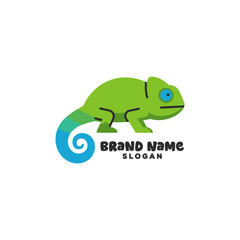 Green chameleon logo design vibrant  quirky