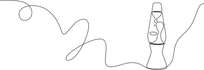 Continuous line drawing. Lava lamp. Vector illustration.