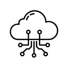 Obraz premium Cloud computing technology network system data storage and sharing cloud service icon vector design