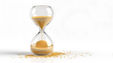 Hourglass with sand flowing, symbolizing the passage of time and the importance of moments