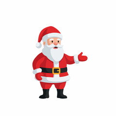 Cheerful Santa Claus Character Presenting with Transparent Background