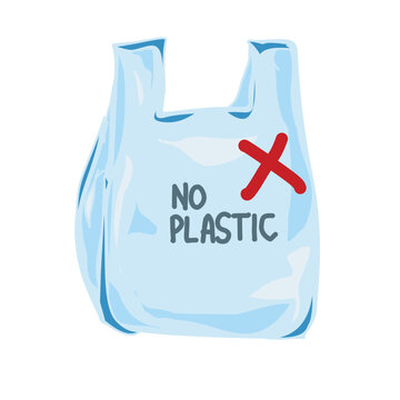 No plastic icon vector, no plastic bag sign for poster campaign