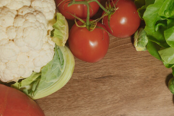 Healthy food ingredients: raw vegetables for clean eating and cooking