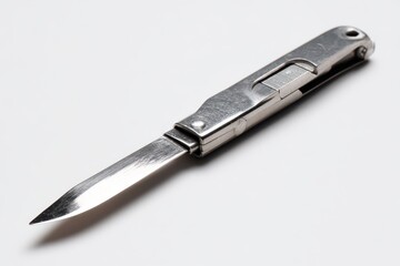 Generic utility knife on white background, close-up product shot
