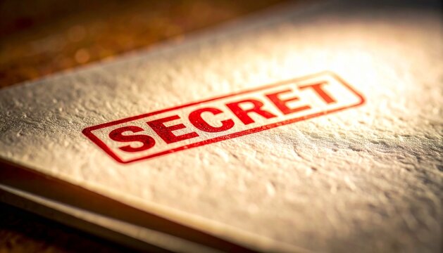 Red SECRET Stamp on Confidential Document