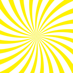 Abstract shine yellow glowing sunrise spiral sunset ray cartoon pop sunburst wallpaper. minimal summer spiral line diagonal vintage summer poster design.