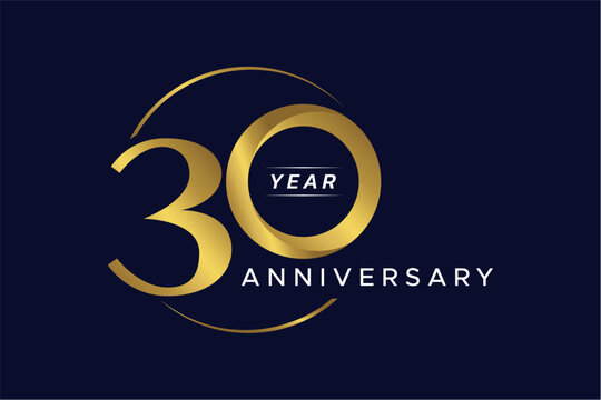 Elegant 30 Year Anniversary Logo Design with Golden Circle.