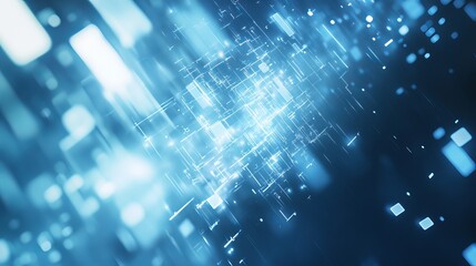 Light Blue Abstract Glowing Background with Futuristic Digital Technology and Medical Science Design