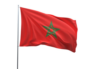Morocco flag, isolated on white background. 3D render
