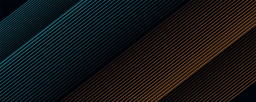 3D orange blue techno abstract background overlap layer on dark space with glowing lines decoration. Modern graphic design element future style concept for banner, flyer, card, or brochure cover