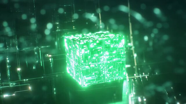 Digital data cube processing information in abstract circuit grid