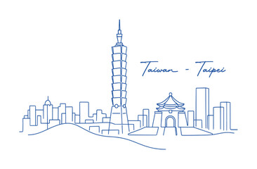 Obraz premium sketch drawing of taiwan city - taipei (artwork 1)