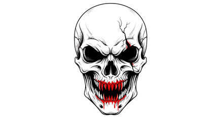 Fototapeta premium skull on white