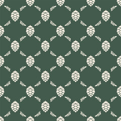 Dark Pine Cones Seamless Pattern